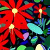 Big Red Daisies.  Acrylic on canvas. 100x100cm
